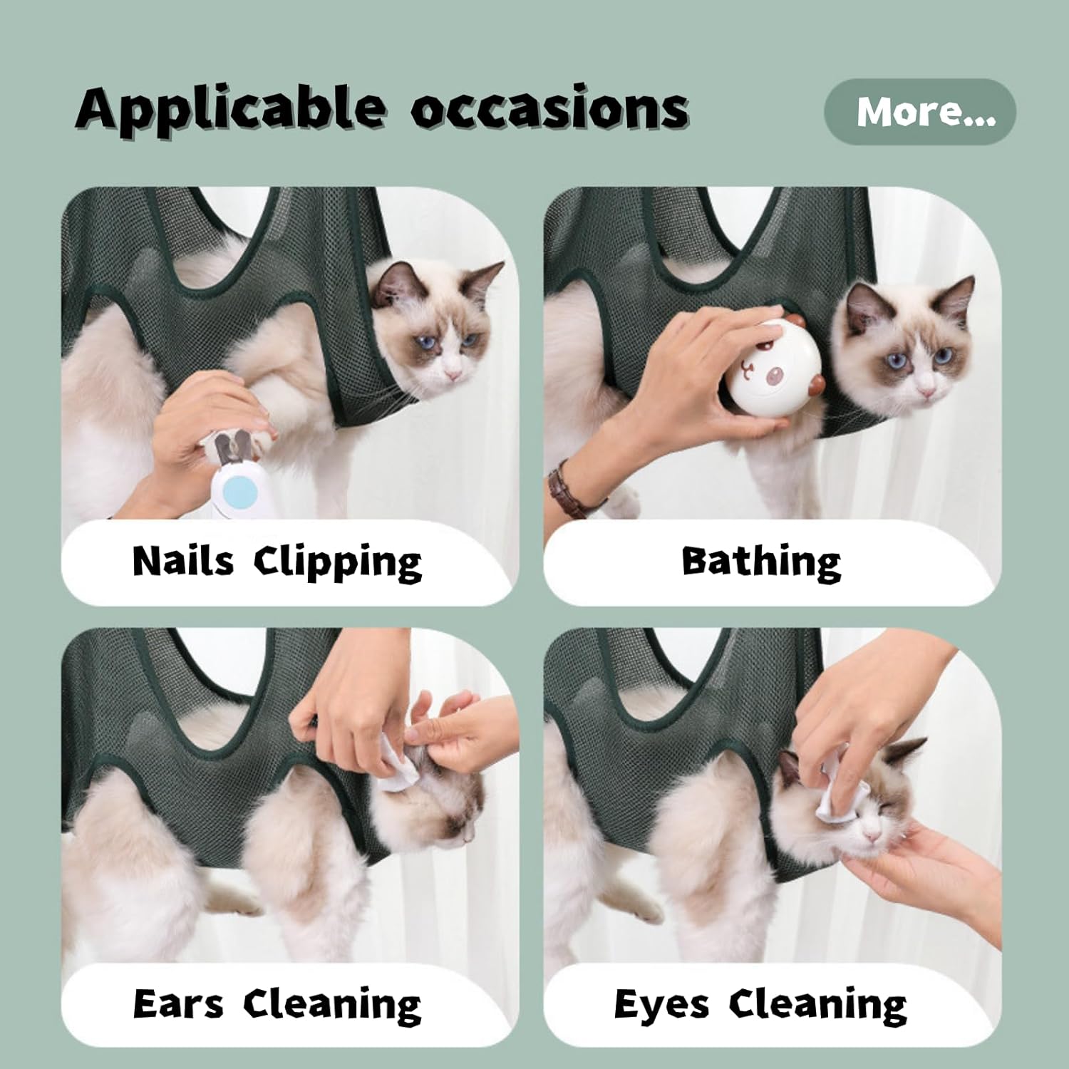 Hamac de Toilettage pour Chat – Maintien Antigriffures thumbnail 4