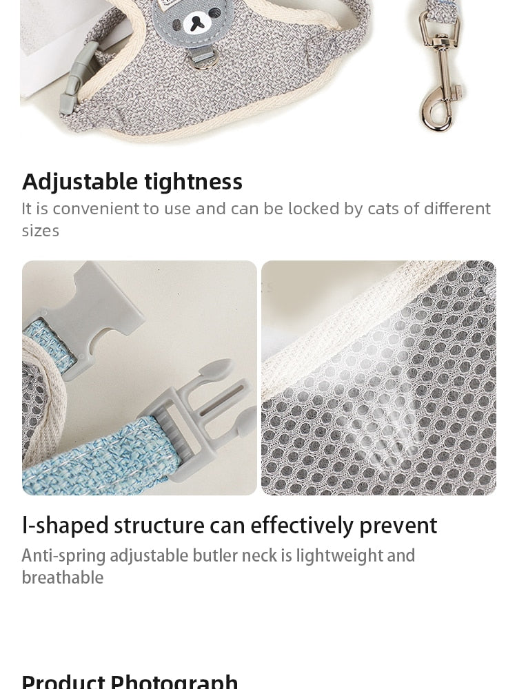 Harnais et Laisse pour Petits Chiens et Chats - Confort Rafraîchissant et Style Élégant thumbnail 10