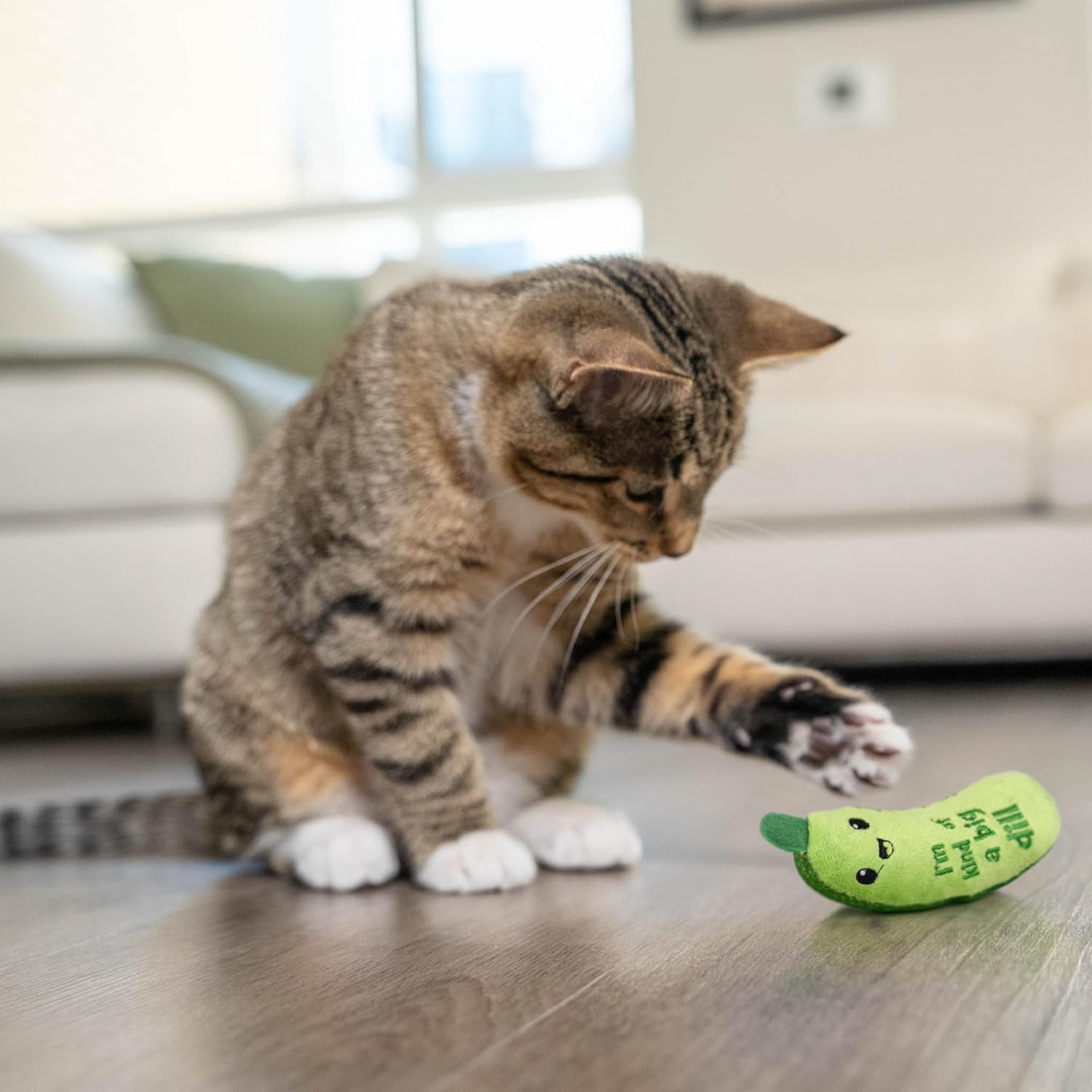 Jouet Kicker pour Chat – Cornichon en Peluche avec Herbe-à-Chat thumbnail 3