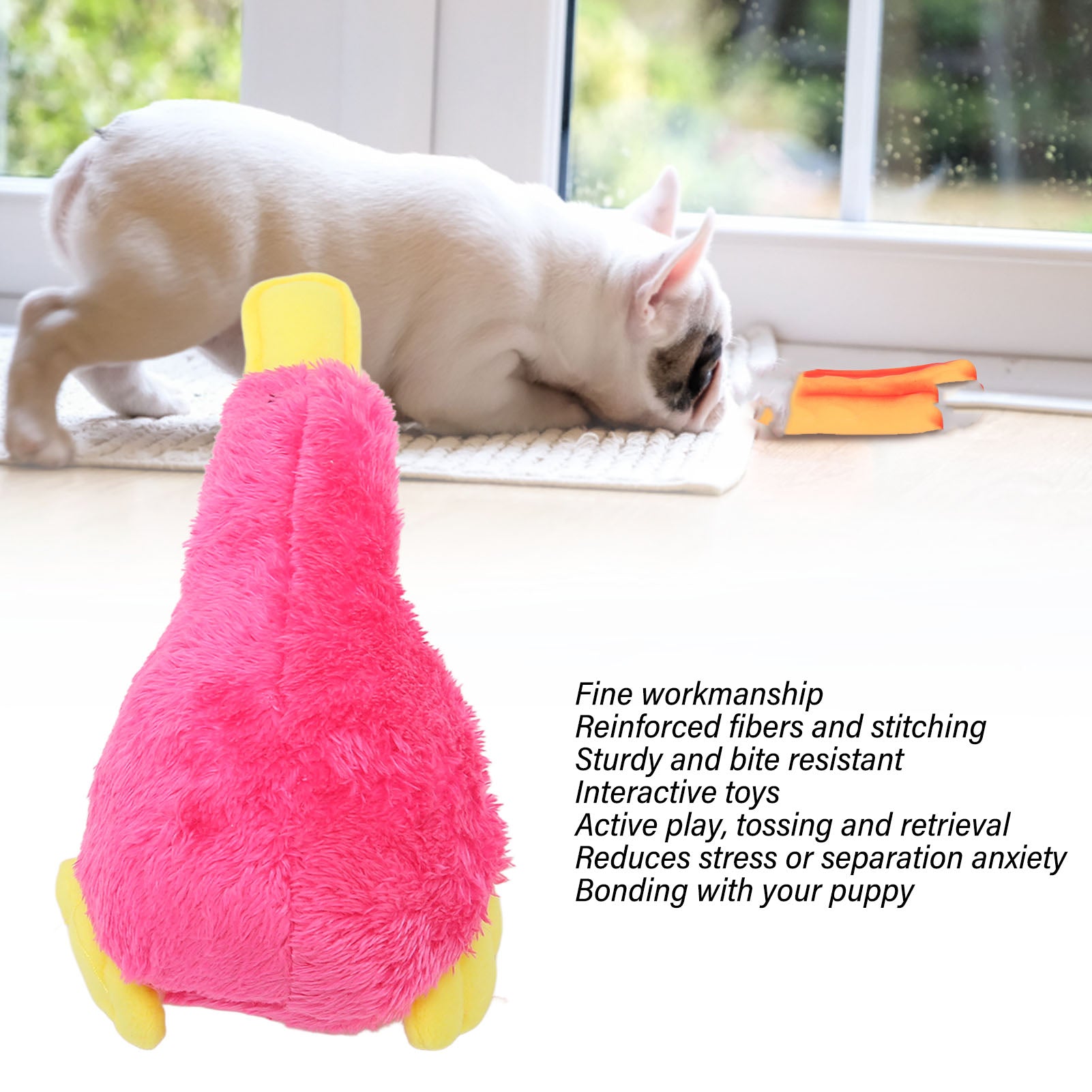 Jouet pour chien en peluche grinçante - Forme de canard thumbnail 4