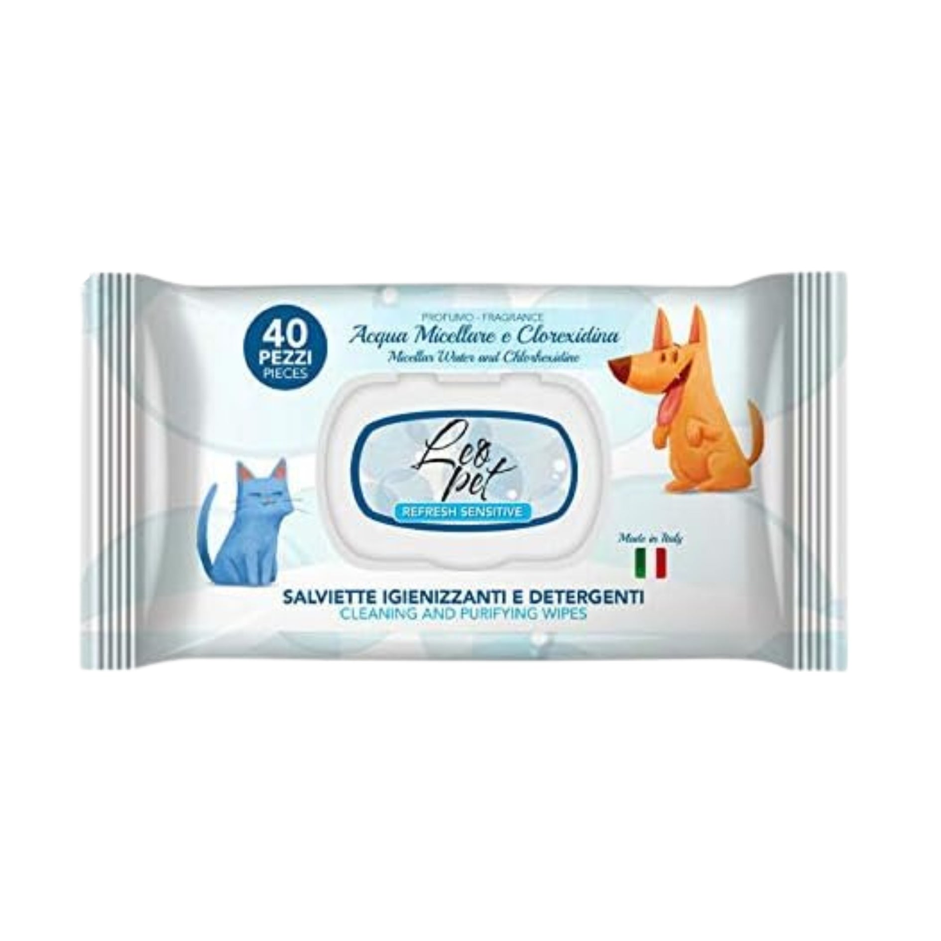 LeoPet Lingettes hygiéniques pour chiens & chats – Pack de 40