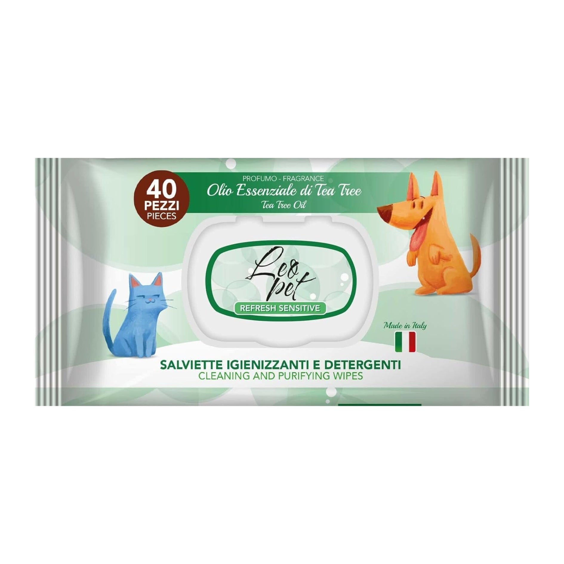 LeoPet Lingettes hygiéniques pour chiens & chats – Pack de 40 - 2
