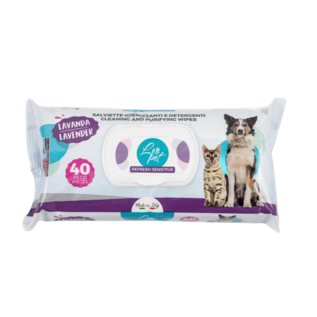 LeoPet Lingettes hygiéniques pour chiens & chats – Pack de 40 thumbnail 3
