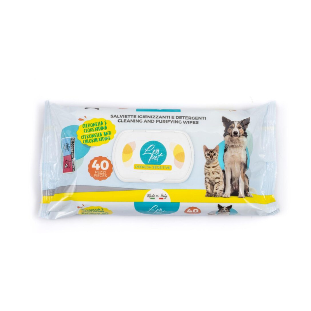 LeoPet Lingettes hygiéniques pour chiens & chats – Pack de 40 thumbnail 4