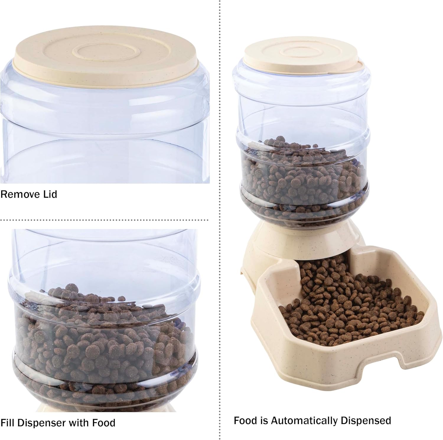 Mangeoire Automatique pour Chat et Chien - Ensemble Distributeur de Nourriture et d'Eau avec Recharge par Gravité thumbnail 4