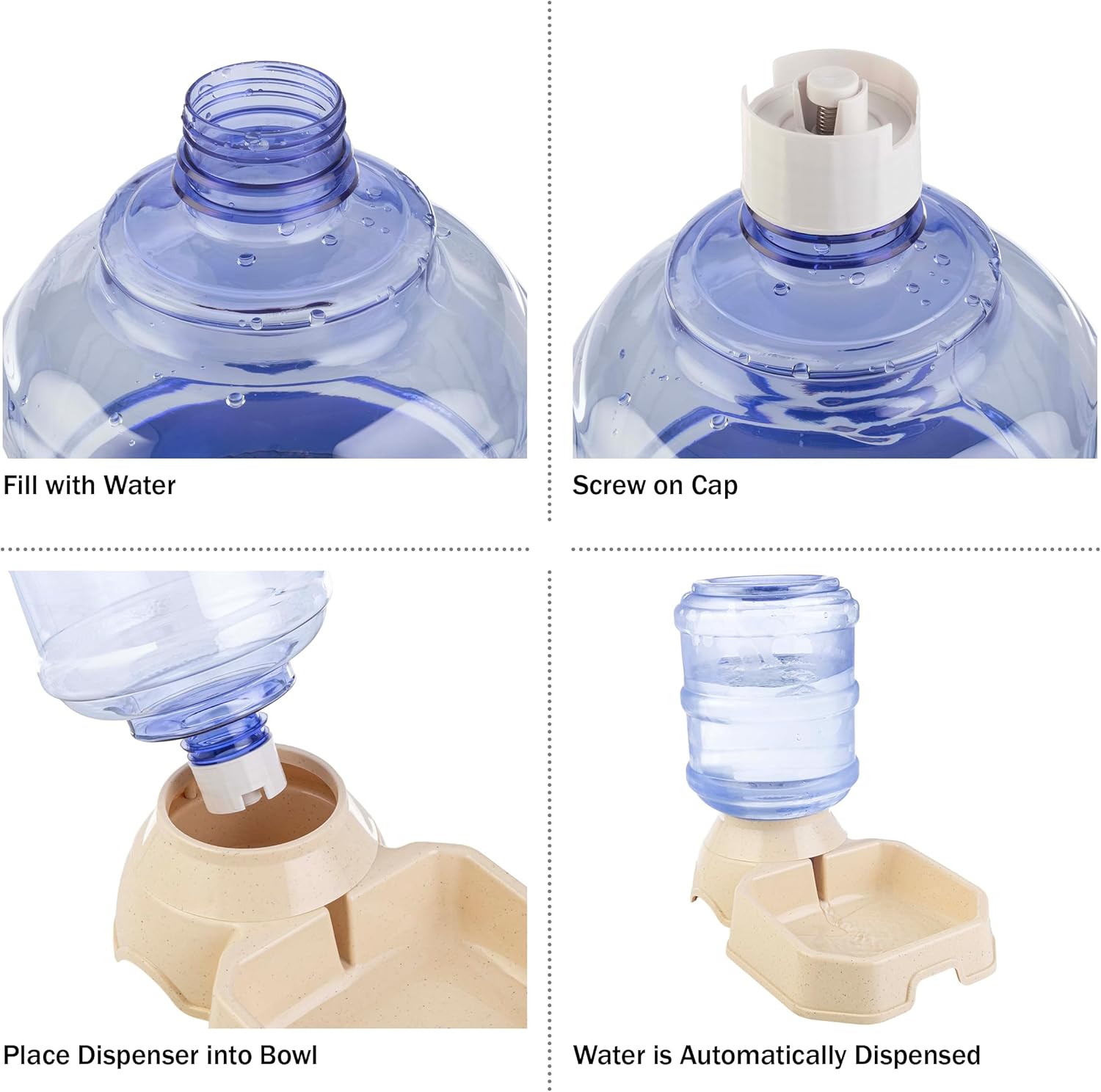 Mangeoire Automatique pour Chat et Chien - Ensemble Distributeur de Nourriture et d'Eau avec Recharge par Gravité thumbnail 5