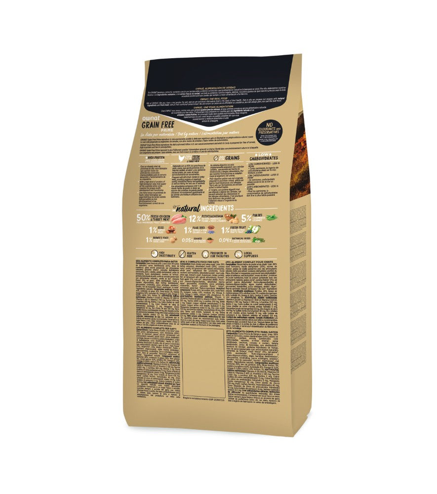 OWNAT Grain Free PRIME HAIR &amp; SKIN - Pour chats adultes (3 kg) thumbnail 2