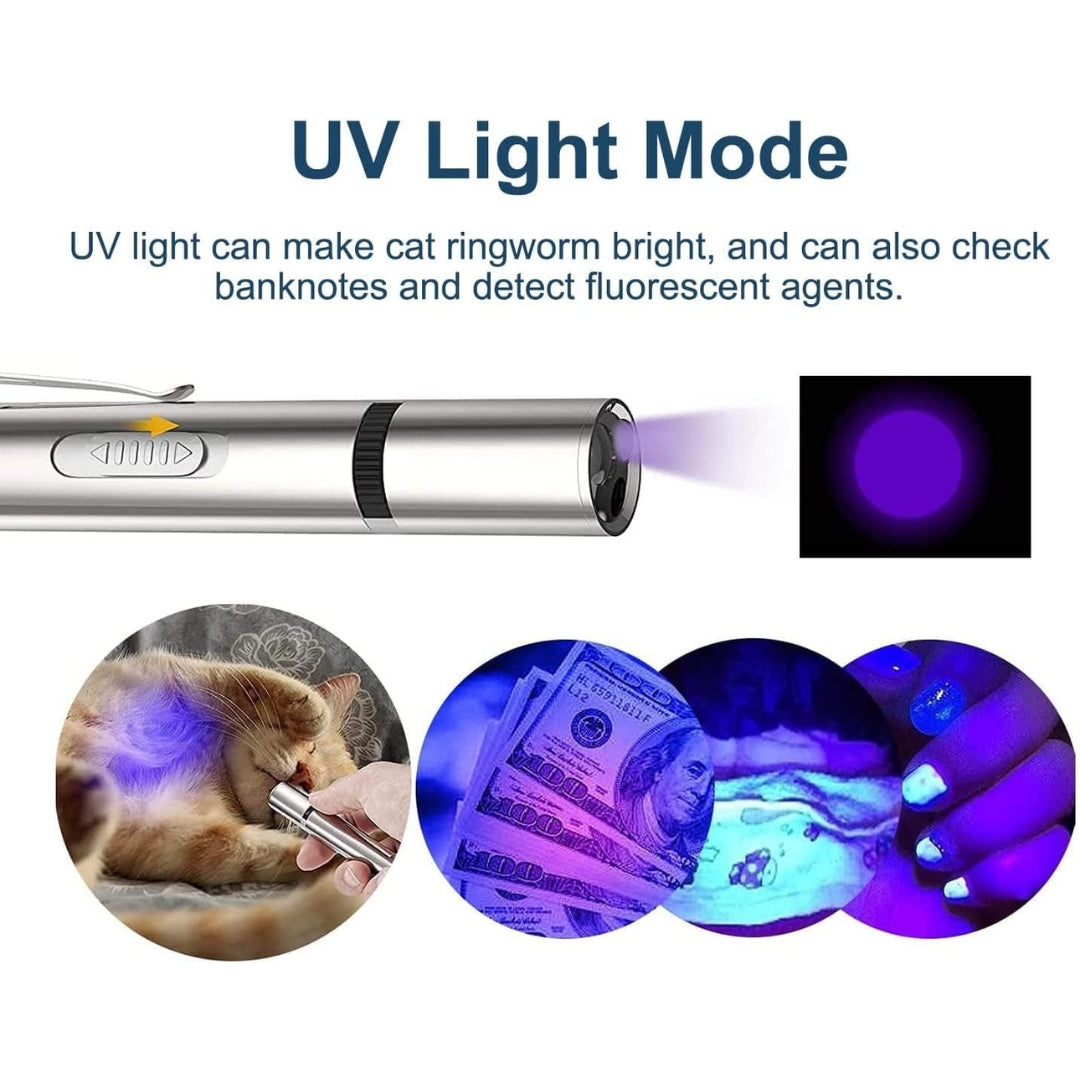 Pointeur Laser Chat Rechargeable – 7 Modes avec Lumière UV thumbnail 4