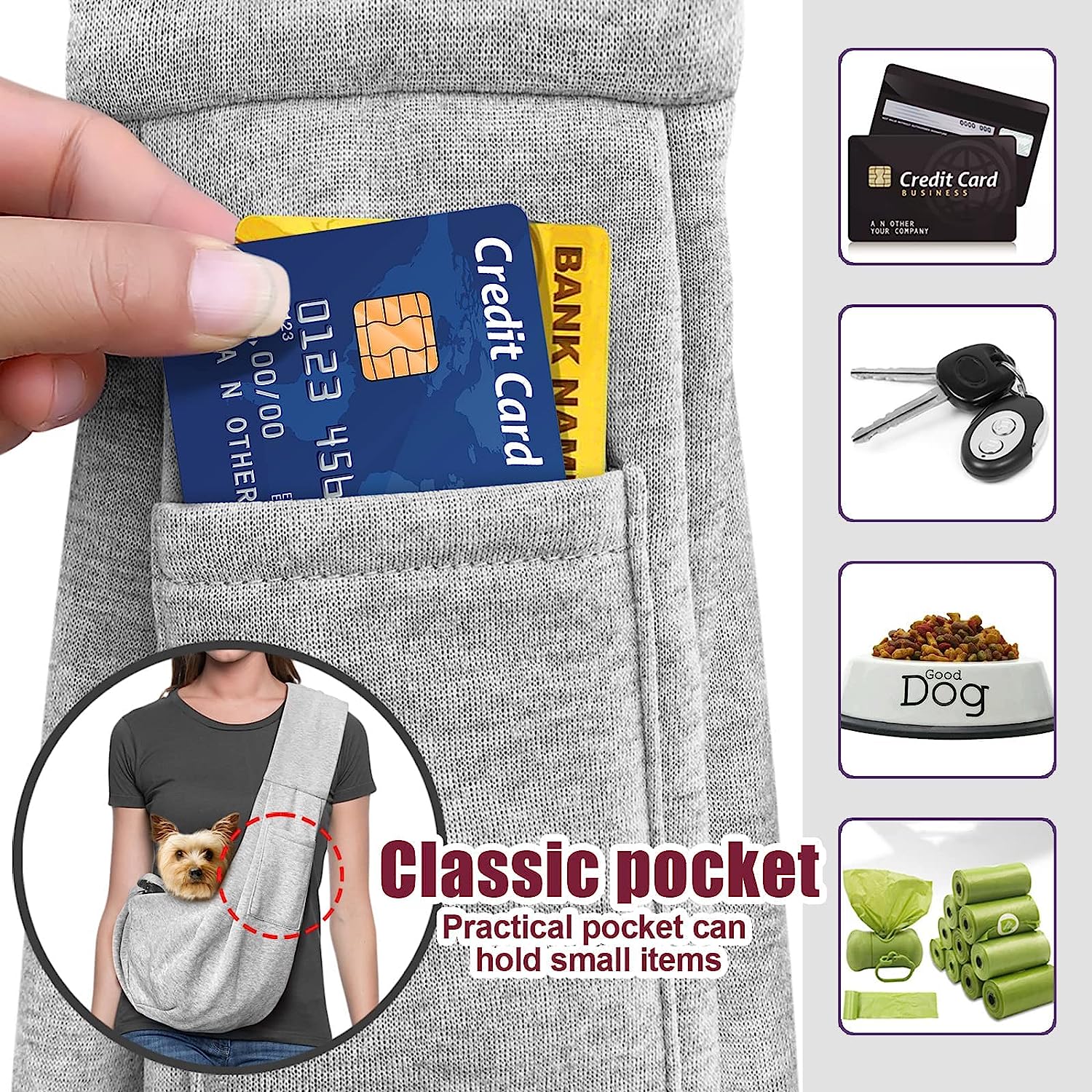 Sac double face élégant pour animal de compagnie thumbnail 3