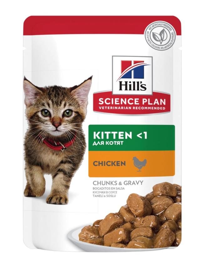 Sachets repas pour chaton Hill’s Science Plan – Poulet et Poisson en sauce (Pack de 12 × 85 g) thumbnail 2