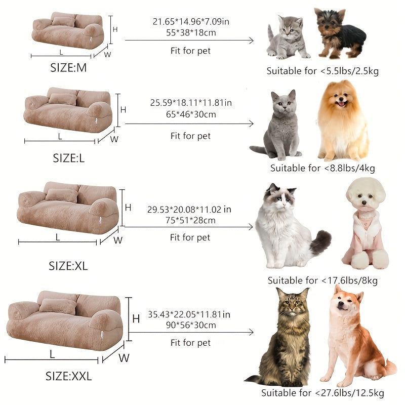 Sofa Apaisant pour Animaux – Lit Douillet en Peluche avec Base Antidérapante thumbnail 6