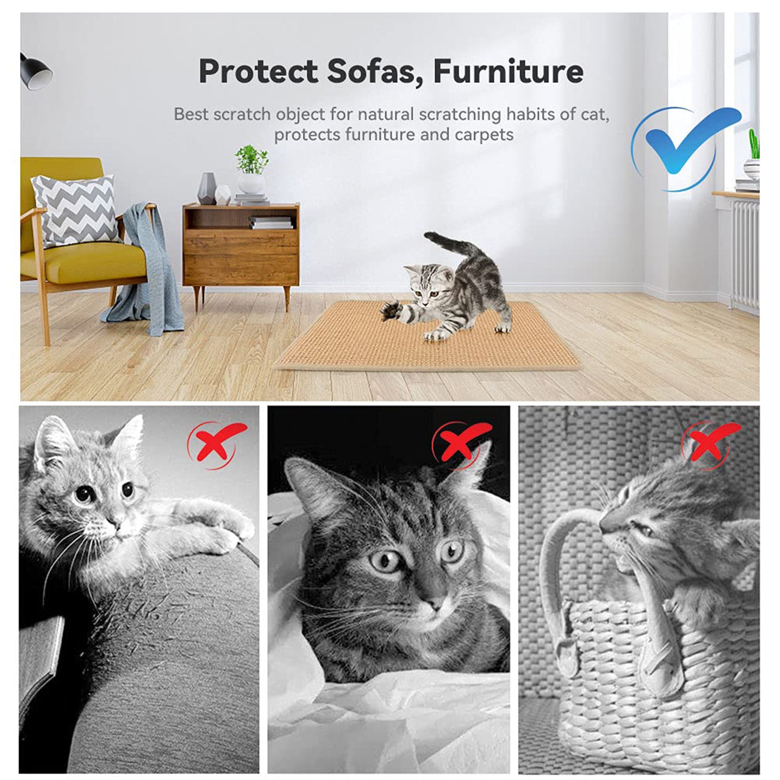 Tapis griffoir pour Chat, protège-meubles, pour un soin sain des ongles thumbnail 2