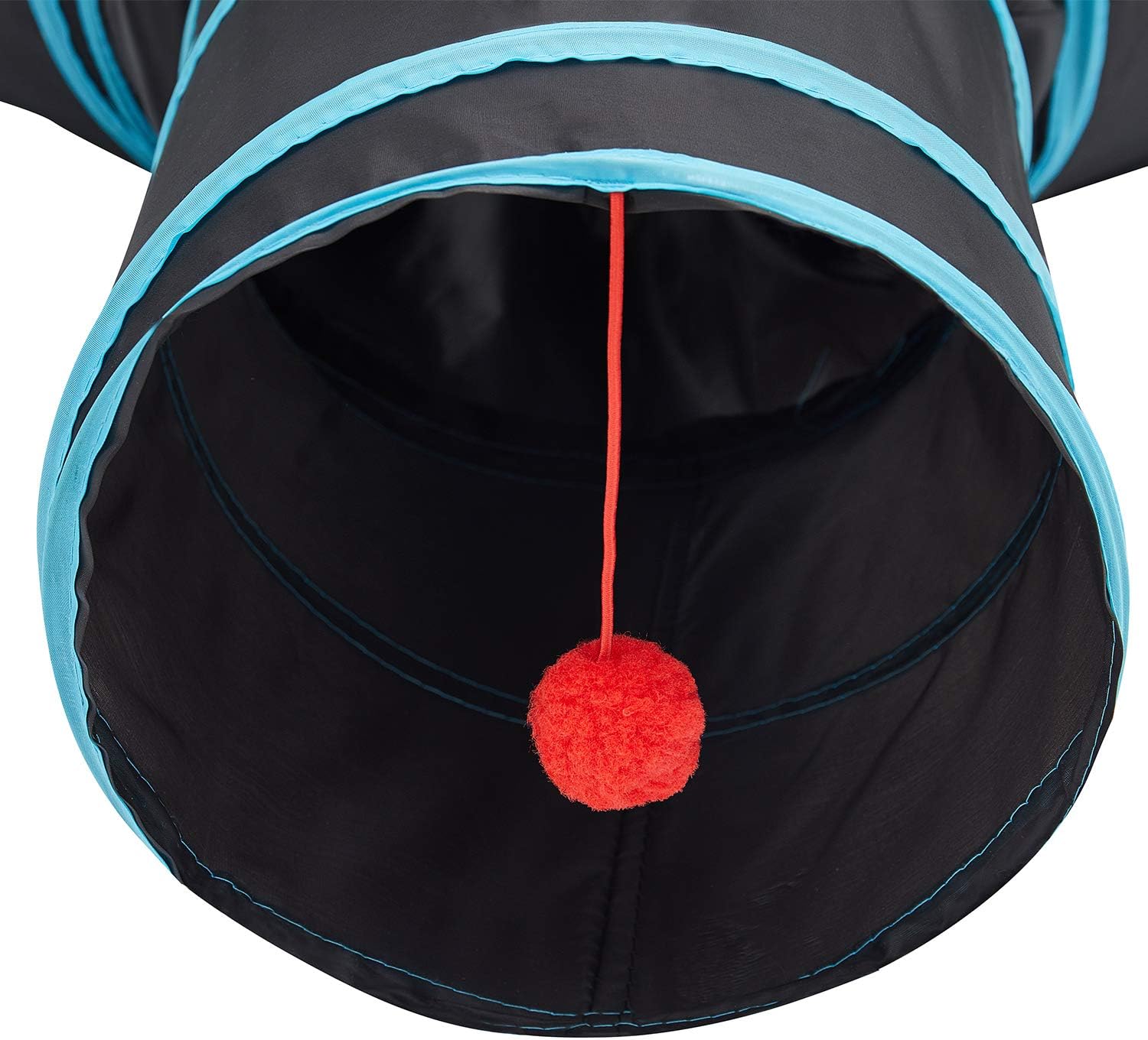 Tunnel pliable à 3 voies pour chat – Tube de jeu interactif avec jouet à balle suspendu thumbnail 5