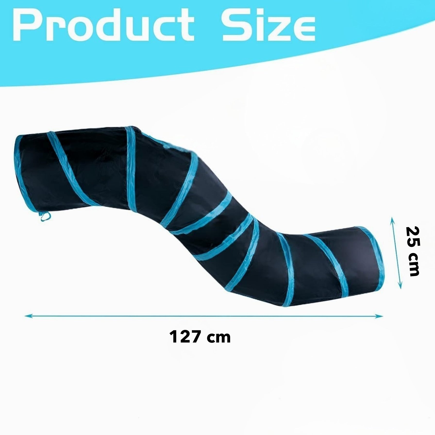 Tunnel interactif en forme de S pour chat avec jouet à balle suspendue thumbnail 5