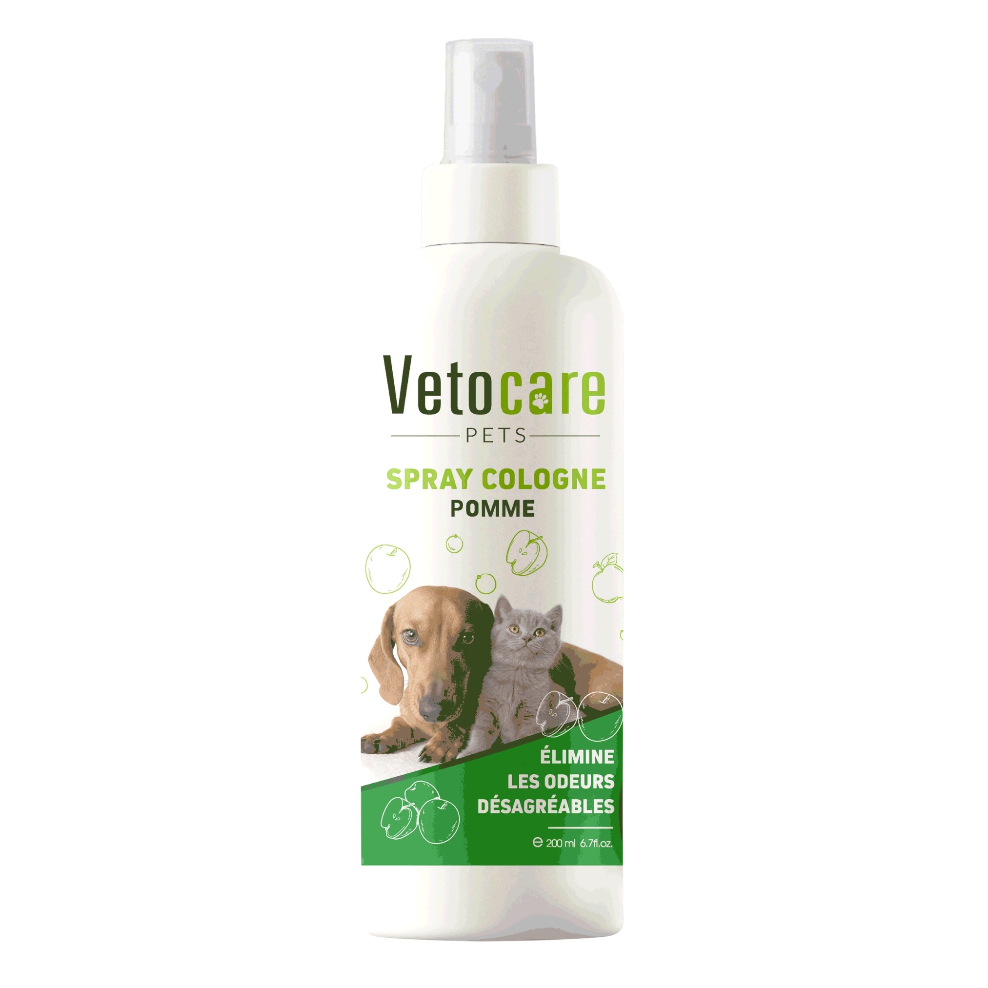 Eau de Cologne en spray 200 ml – Vetocare Pets (Pêche / Vanille / Pomme) thumbnail 2
