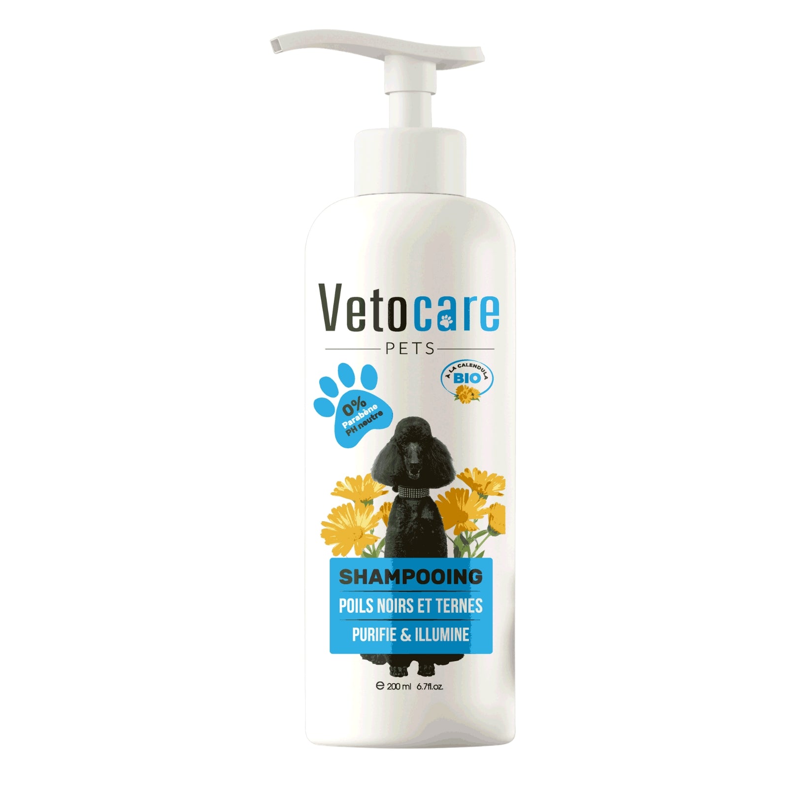 Shampoing Chien Vetocare – 200ml (Nourrissant / Poils Noirs / Poils Blancs) thumbnail 3