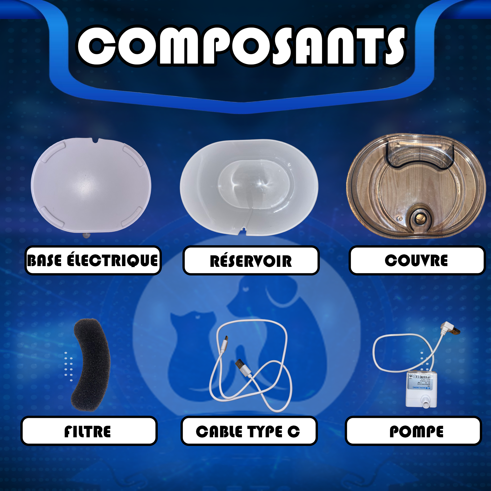 🐾 Fontaine sans fil avec détecteur de mouvement thumbnail 2